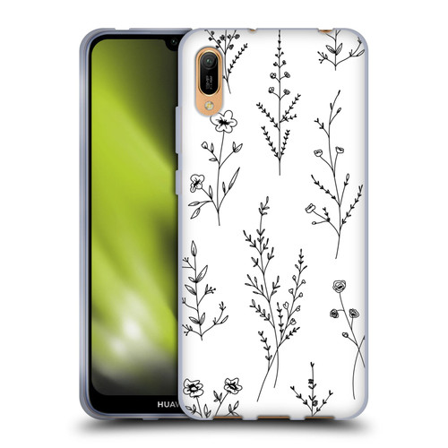 Anis Illustration Wildflowers White Soft Gel Case for Huawei Y6 Pro (2019)