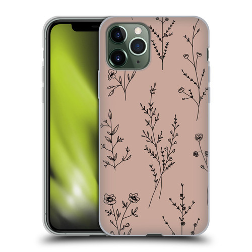 Anis Illustration Wildflowers Blush Pink Soft Gel Case for Apple iPhone 11 Pro