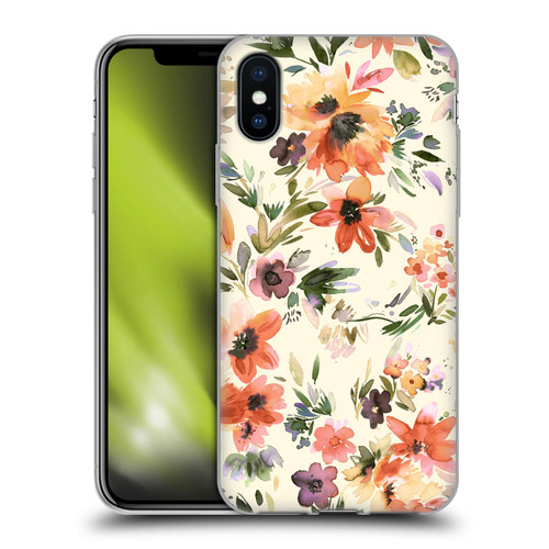 Ninola Spring Floral Painterly Flowers Soft Gel Case for Apple iPhone X / iPhone XS