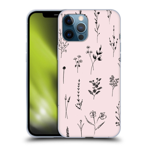 Anis Illustration Wildflowers Light Pink Soft Gel Case for Apple iPhone 12 Pro Max