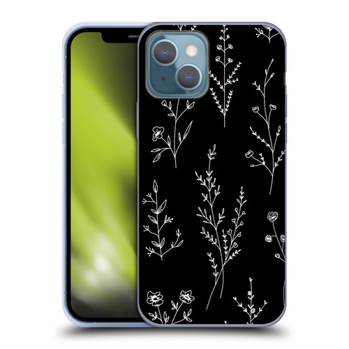 Anis Illustration Wildflowers Black Soft Gel Case for Apple iPhone 13