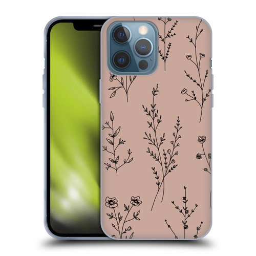 Anis Illustration Wildflowers Blush Pink Soft Gel Case for Apple iPhone 13 Pro Max