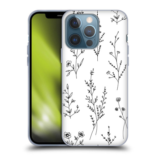 Anis Illustration Wildflowers White Soft Gel Case for Apple iPhone 13 Pro