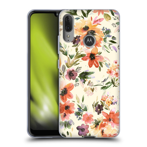 Ninola Spring Floral Painterly Flowers Soft Gel Case for Motorola Moto E6 Plus
