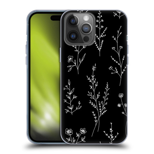 Anis Illustration Wildflowers Black Soft Gel Case for Apple iPhone 14 Pro Max