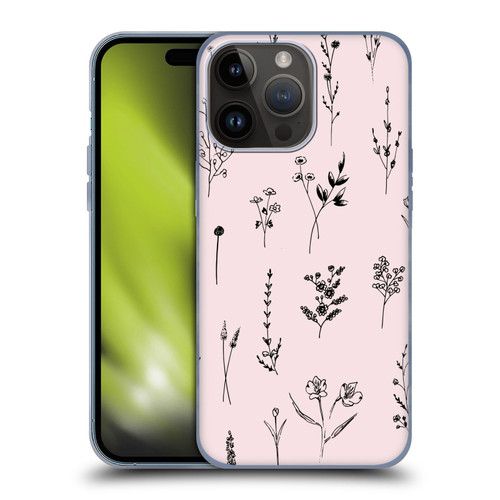 Anis Illustration Wildflowers Light Pink Soft Gel Case for Apple iPhone 15 Pro Max