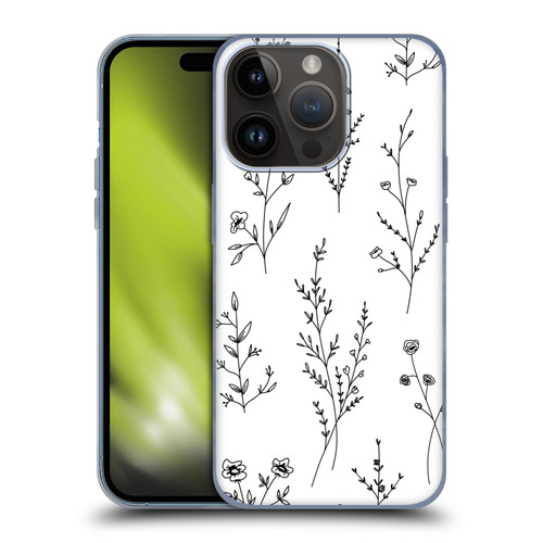Anis Illustration Wildflowers White Soft Gel Case for Apple iPhone 15 Pro