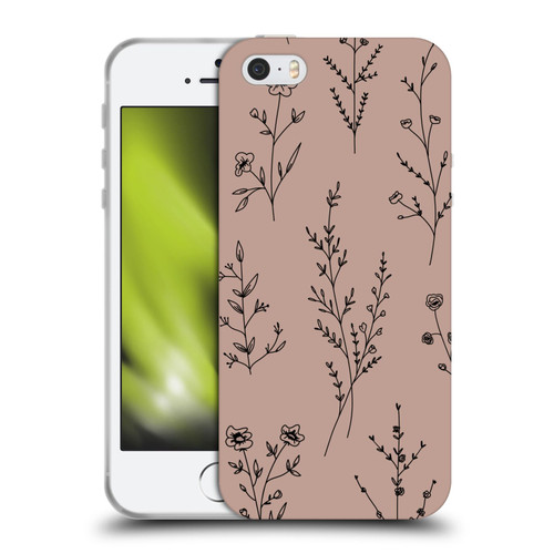Anis Illustration Wildflowers Blush Pink Soft Gel Case for Apple iPhone 5 / 5s / iPhone SE 2016