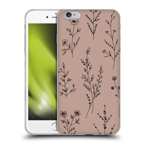 Anis Illustration Wildflowers Blush Pink Soft Gel Case for Apple iPhone 6 Plus / iPhone 6s Plus