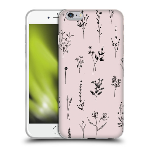 Anis Illustration Wildflowers Light Pink Soft Gel Case for Apple iPhone 6 Plus / iPhone 6s Plus