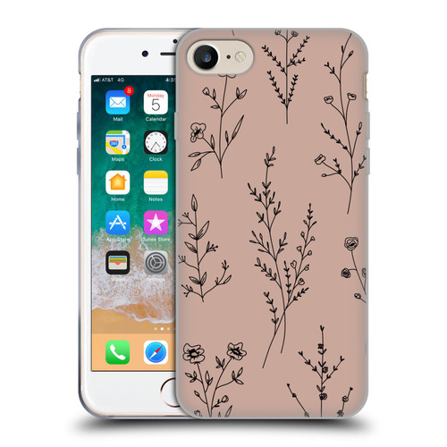 Anis Illustration Wildflowers Blush Pink Soft Gel Case for Apple iPhone 7 / 8 / SE 2020 & 2022