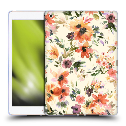 Ninola Spring Floral Painterly Flowers Soft Gel Case for Apple iPad 10.2 2019/2020/2021