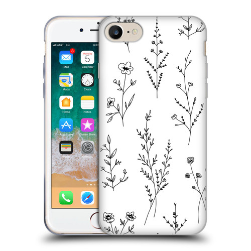 Anis Illustration Wildflowers White Soft Gel Case for Apple iPhone 7 / 8 / SE 2020 & 2022
