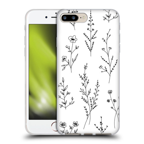 Anis Illustration Wildflowers White Soft Gel Case for Apple iPhone 7 Plus / iPhone 8 Plus