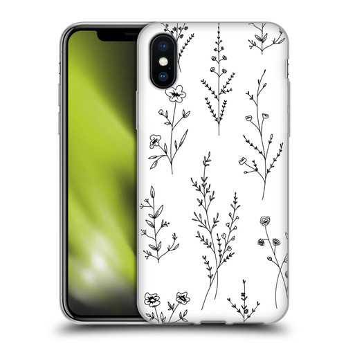Anis Illustration Wildflowers White Soft Gel Case for Apple iPhone X / iPhone XS