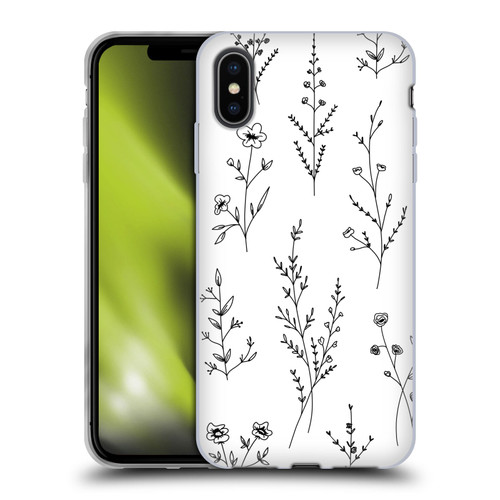 Anis Illustration Wildflowers White Soft Gel Case for Apple iPhone XS Max