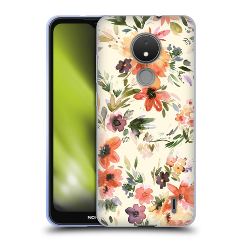 Ninola Spring Floral Painterly Flowers Soft Gel Case for Nokia C21