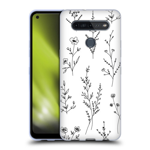 Anis Illustration Wildflowers White Soft Gel Case for LG K51S
