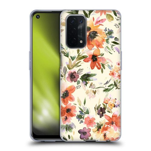 Ninola Spring Floral Painterly Flowers Soft Gel Case for OPPO A54 5G