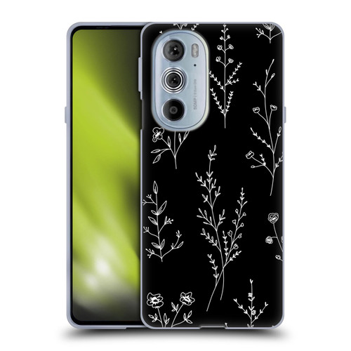 Anis Illustration Wildflowers Black Soft Gel Case for Motorola Edge X30