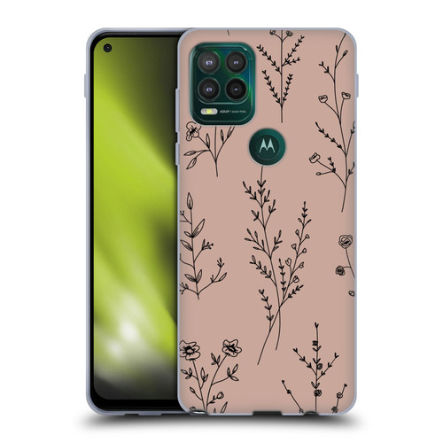 Anis Illustration Wildflowers Blush Pink Soft Gel Case for Motorola Moto G Stylus 5G 2021