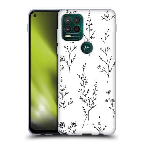 Anis Illustration Wildflowers White Soft Gel Case for Motorola Moto G Stylus 5G 2021