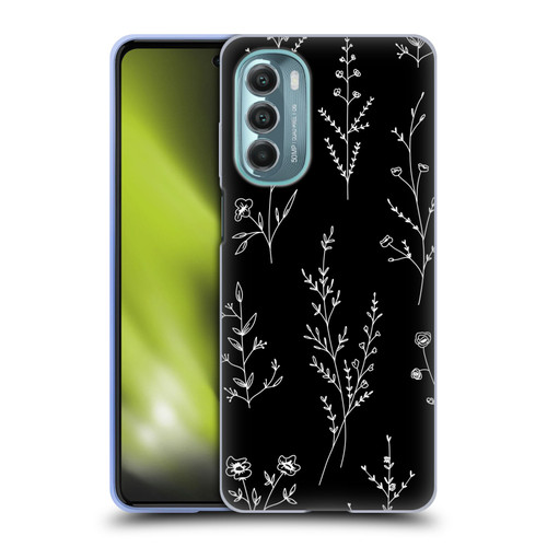 Anis Illustration Wildflowers Black Soft Gel Case for Motorola Moto G Stylus 5G (2022)