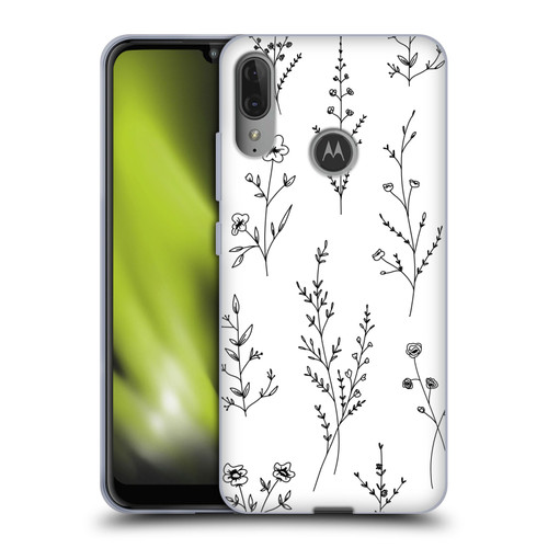 Anis Illustration Wildflowers White Soft Gel Case for Motorola Moto E6 Plus