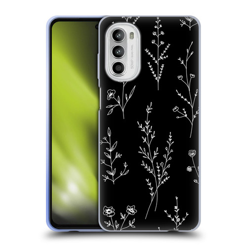 Anis Illustration Wildflowers Black Soft Gel Case for Motorola Moto G52