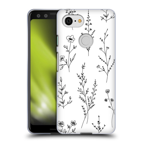 Anis Illustration Wildflowers White Soft Gel Case for Google Pixel 3