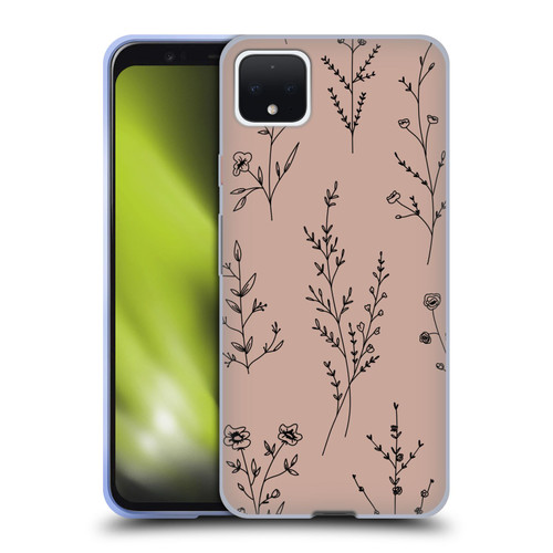 Anis Illustration Wildflowers Blush Pink Soft Gel Case for Google Pixel 4 XL
