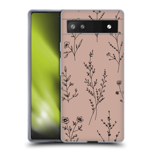 Anis Illustration Wildflowers Blush Pink Soft Gel Case for Google Pixel 6a