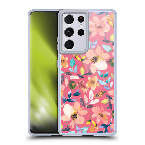 Ninola Spring Floral Tropical Flowers Soft Gel Case for Samsung Galaxy S21 Ultra 5G