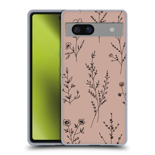 Anis Illustration Wildflowers Blush Pink Soft Gel Case for Google Pixel 7a