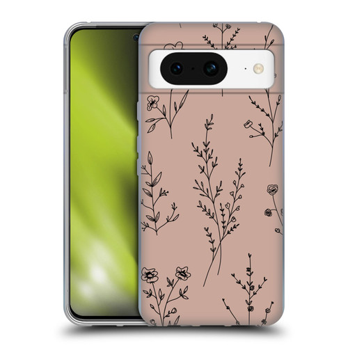 Anis Illustration Wildflowers Blush Pink Soft Gel Case for Google Pixel 8