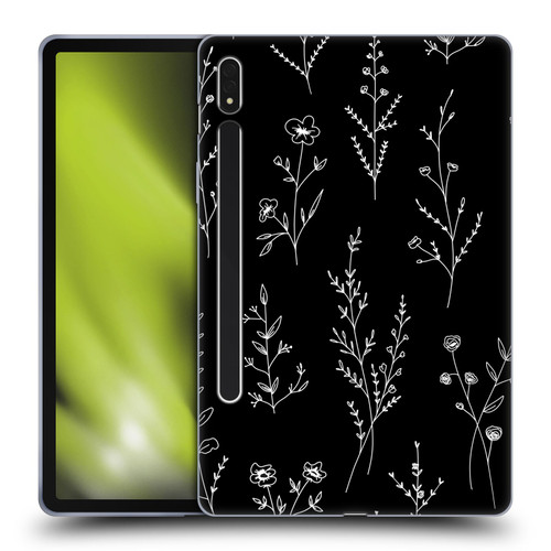 Anis Illustration Wildflowers Black Soft Gel Case for Samsung Galaxy Tab S8