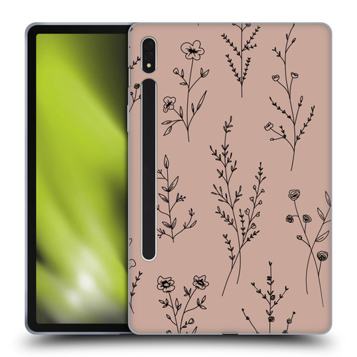 Anis Illustration Wildflowers Blush Pink Soft Gel Case for Samsung Galaxy Tab S8