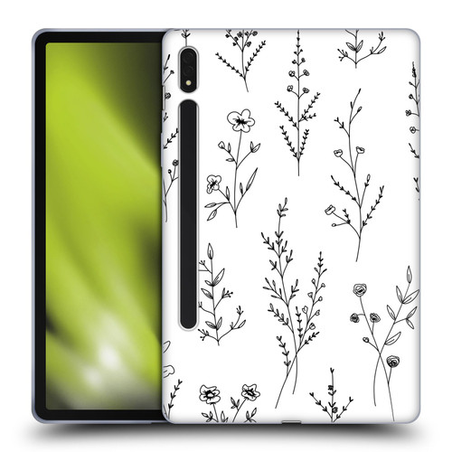 Anis Illustration Wildflowers White Soft Gel Case for Samsung Galaxy Tab S8