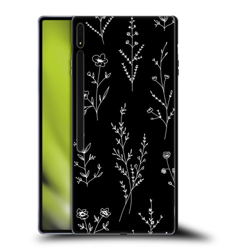 Anis Illustration Wildflowers Black Soft Gel Case for Samsung Galaxy Tab S8 Ultra