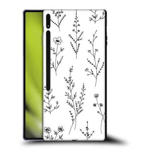 Anis Illustration Wildflowers White Soft Gel Case for Samsung Galaxy Tab S8 Ultra