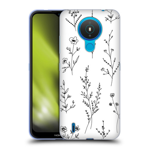 Anis Illustration Wildflowers White Soft Gel Case for Nokia 1.4
