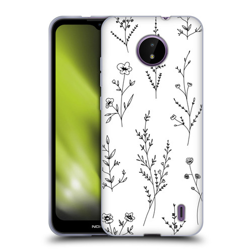 Anis Illustration Wildflowers White Soft Gel Case for Nokia C10 / C20