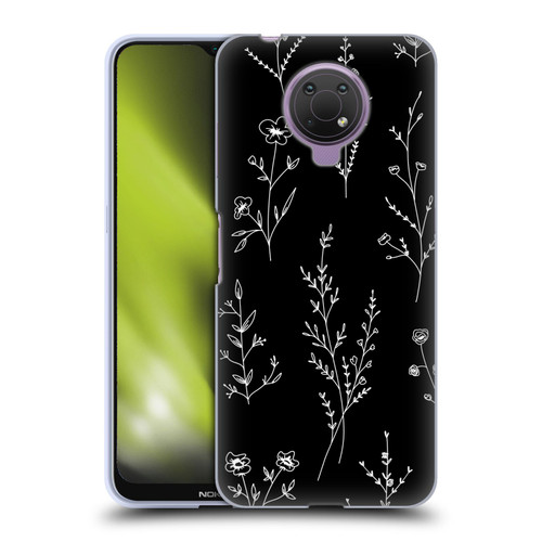 Anis Illustration Wildflowers Black Soft Gel Case for Nokia G10