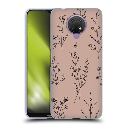 Anis Illustration Wildflowers Blush Pink Soft Gel Case for Nokia G10