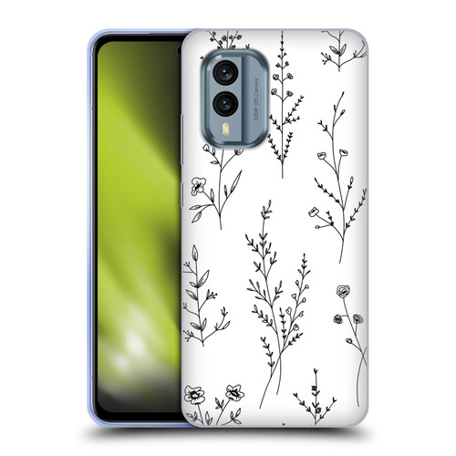 Anis Illustration Wildflowers White Soft Gel Case for Nokia X30