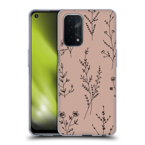 Anis Illustration Wildflowers Blush Pink Soft Gel Case for OPPO A54 5G