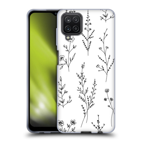 Anis Illustration Wildflowers White Soft Gel Case for Samsung Galaxy A12 (2020)