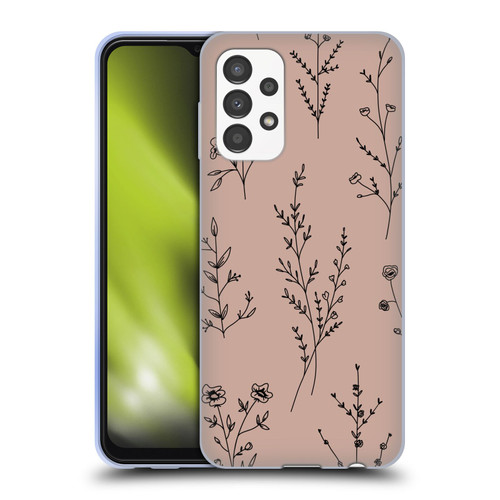 Anis Illustration Wildflowers Blush Pink Soft Gel Case for Samsung Galaxy A13 (2022)