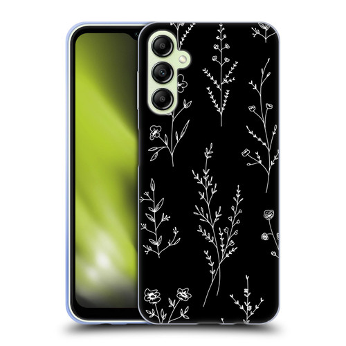 Anis Illustration Wildflowers Black Soft Gel Case for Samsung Galaxy A14 5G