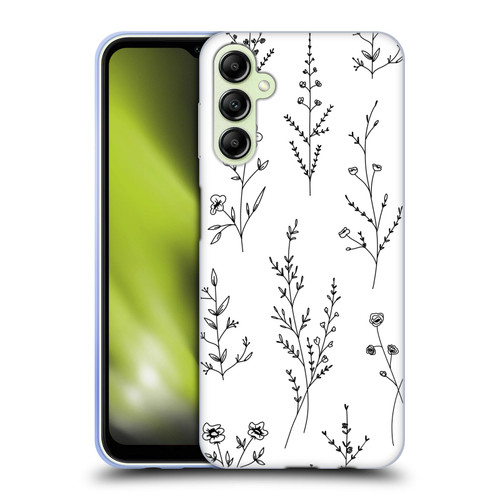 Anis Illustration Wildflowers White Soft Gel Case for Samsung Galaxy A14 5G